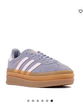adidas Gazelle Bold Athletic Shoe - Big Kid - Silver Violet / Pink- Size 4
